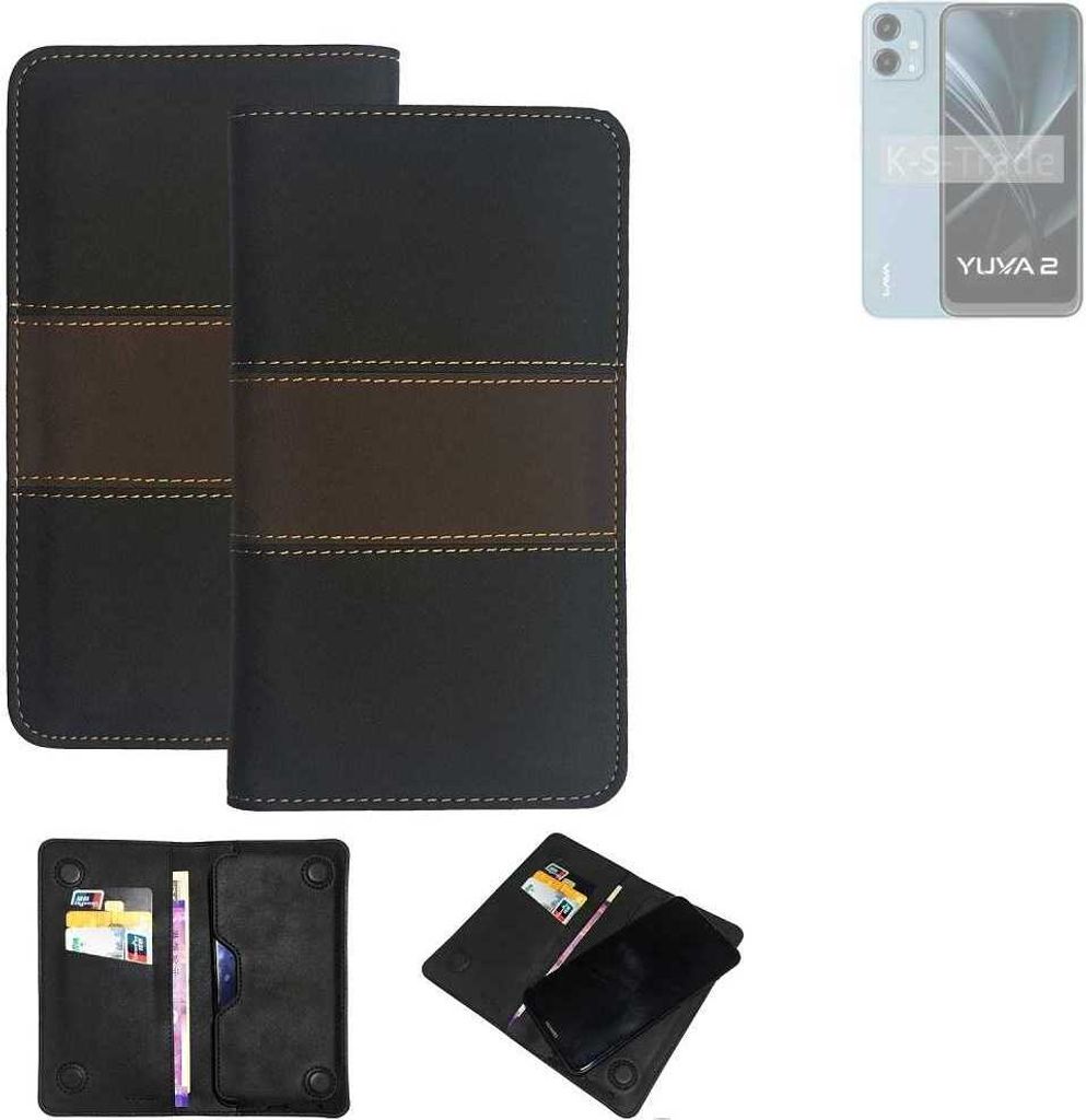 K-S-Trade Hülle Handyhülle kompatibel mit Lava Yuva 2 Schutzhülle Walletcase Bookstyle Tasche Schutz Case Handytasche Wallet Cover Kunstleder