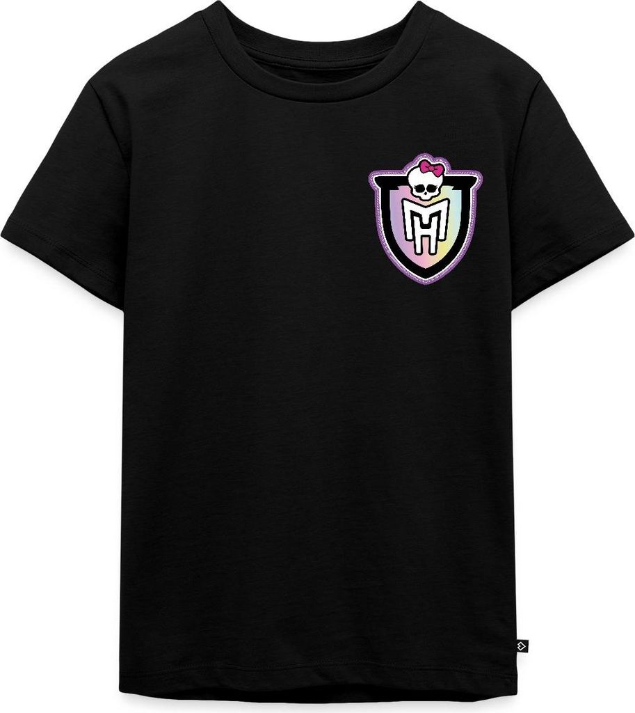 Spreadshirt Monster High Brustlogo Mit Totenkopf Kinder Premium T-Shirt, 110/116 (4 Jahre), Schwarz