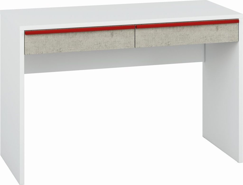 Jugendzimmer - Schreibtisch Connell 09, Farbe: Weiß / Hellgrau - Abmessungen: 79 x 120 x 51 cm (H x B x T), mit 2 Schubladen