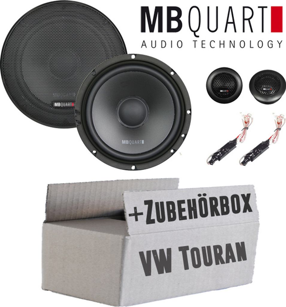 Lautsprecher Boxen MB Quart QS165 - 16,5cm Kompo Auto Einbauzuebehör - Einbauset passend für VW Touran 1 Front - justSOUND