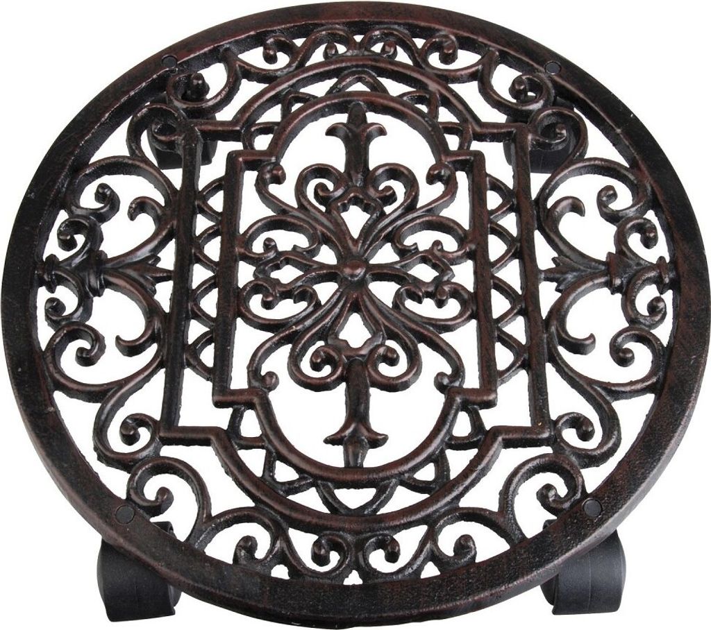 Esschert Design Chariot à plantes antique rond ; TG21 Image du produit 