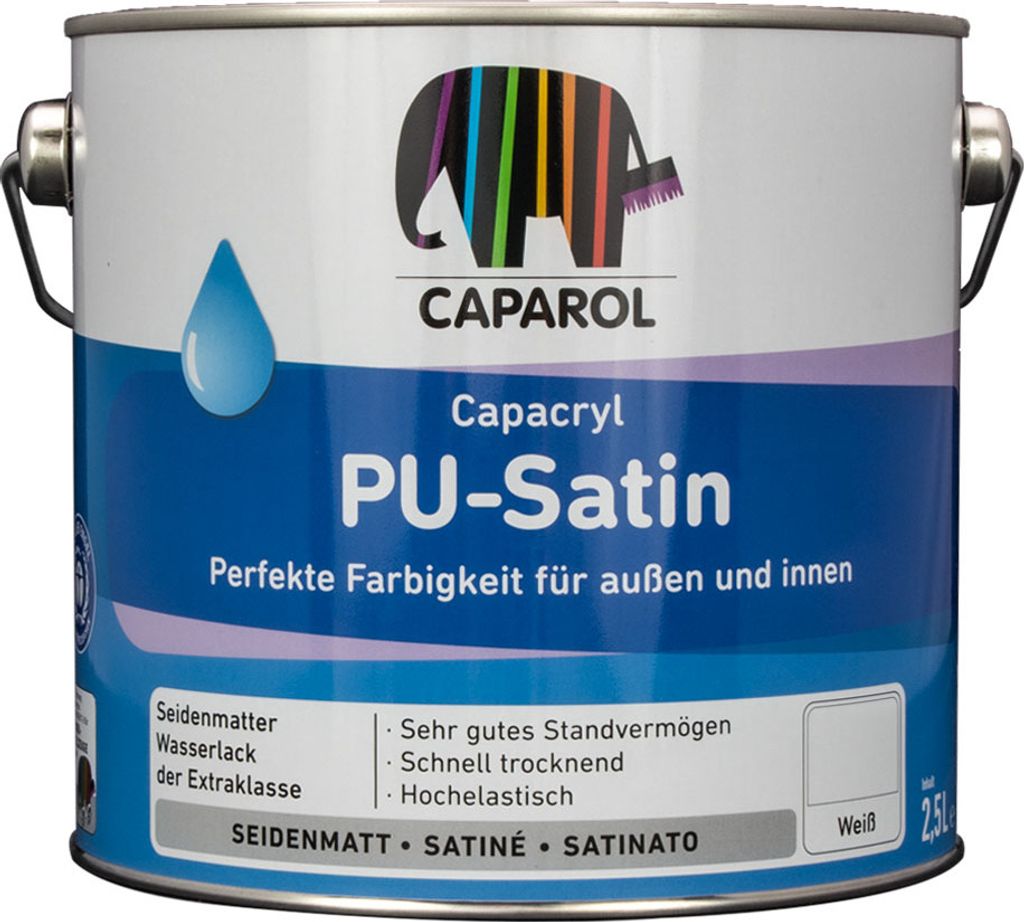 Caparol Capacryl PolyurethanSatin, weiss, 2,5l Produktbild 