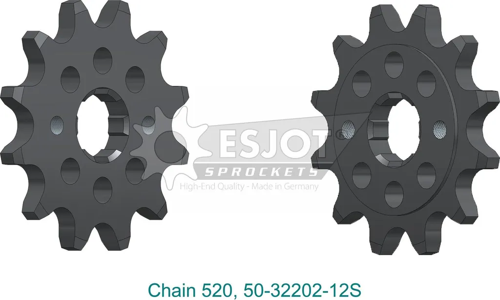 Pignon moto 12 dents ESJOT 520 acier : fini les bruits de chaîne