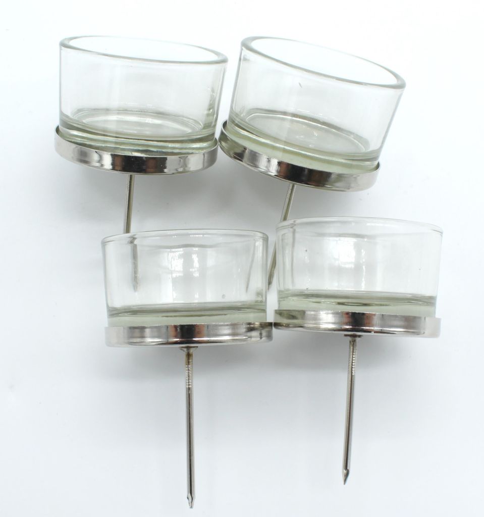 Teelichthalter Stecker 4 Stück aus Glas und Metall in Produktbild 4