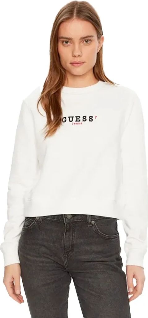 Guess Jeans Gj Crop Cn 3d Emb Sweatshirt Weiß XS Damen Weiß Produktbild 