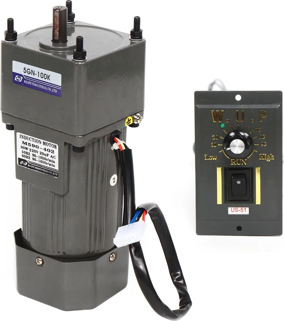 Motoréducteur à induction 90W 220V avec variateur de vitesse 0-90 RPM