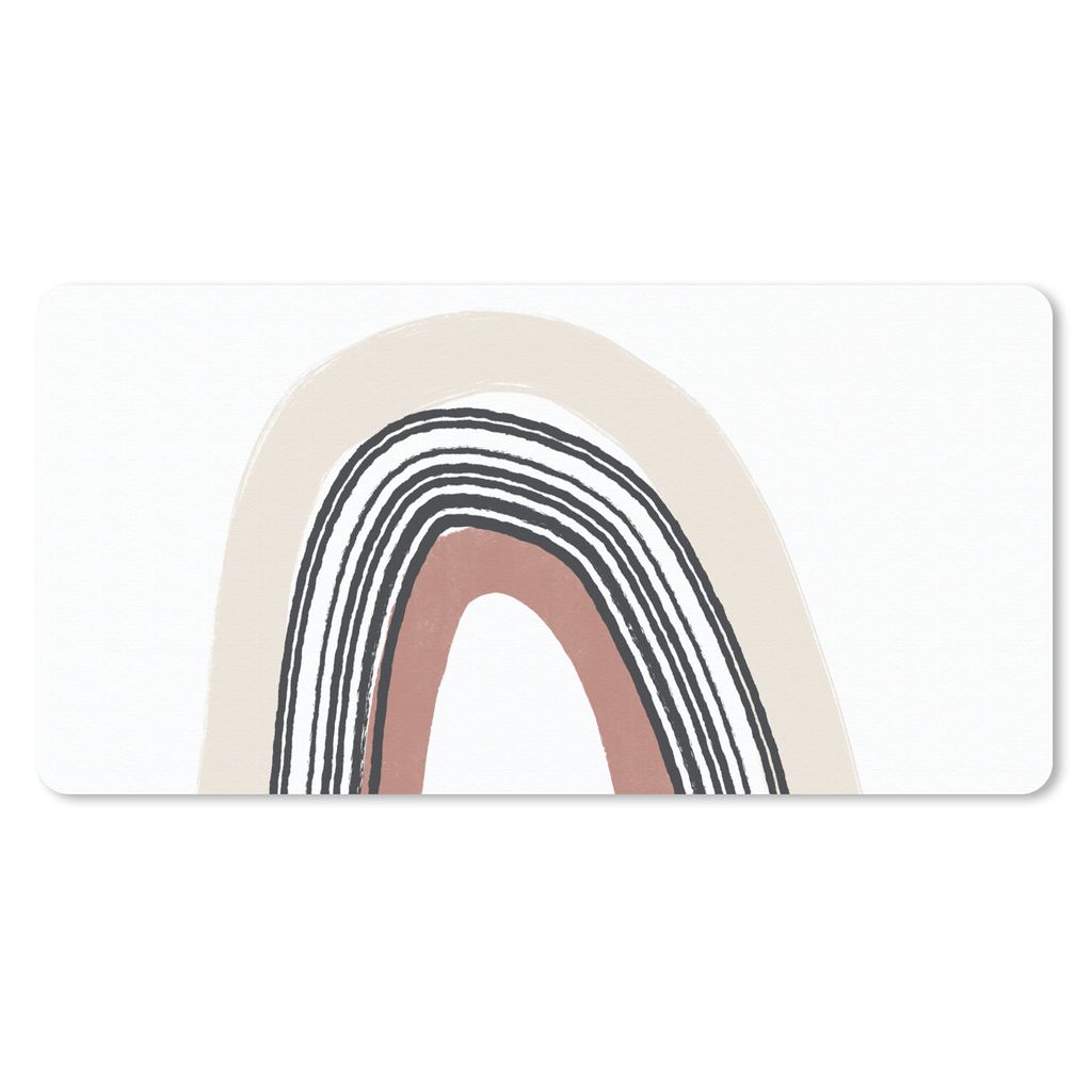 MuchoWow Mauspad Mousepad Regenbogen - Pastell - Design 60x30 cm - Mousepads - Maus Mat - Pad - Mausunterlage - Nachhaltig