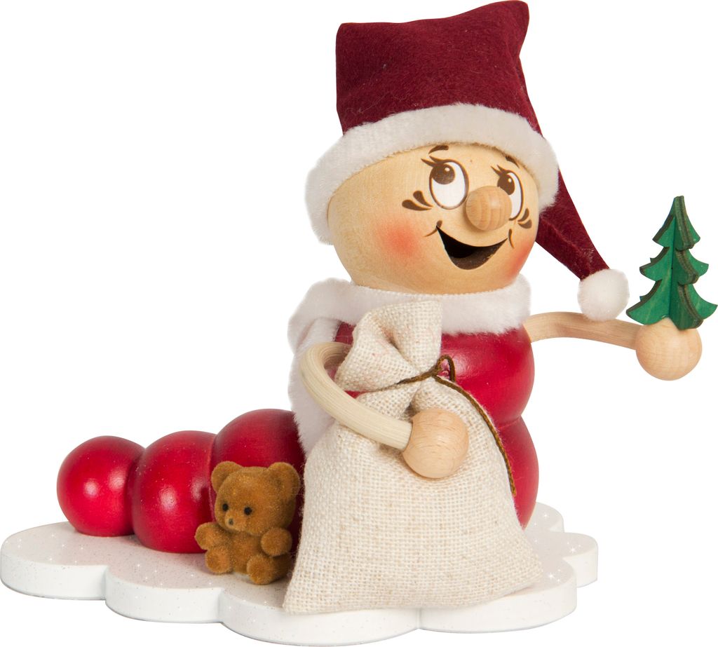 Drechslerei Kuhnert - Räucherfigur Rudi Weihnachtswurm - Größe ca. 14cm, für Räucherkerzen Größe M (Standard) - 37005