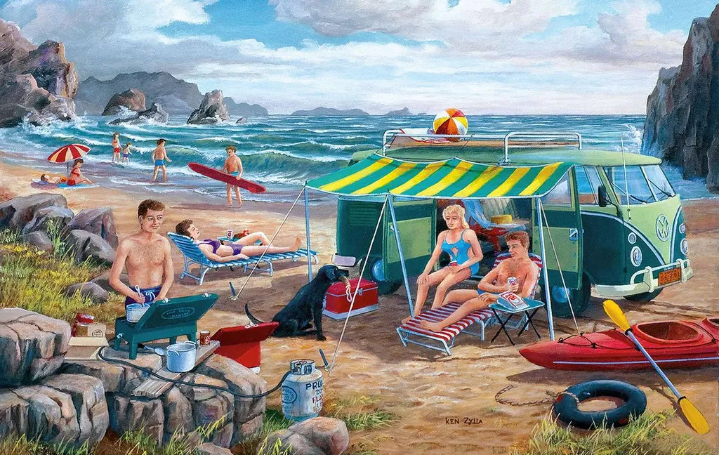 Puzzle SunsOut Holiday Weekend 550 pièces - Finition premium et décor