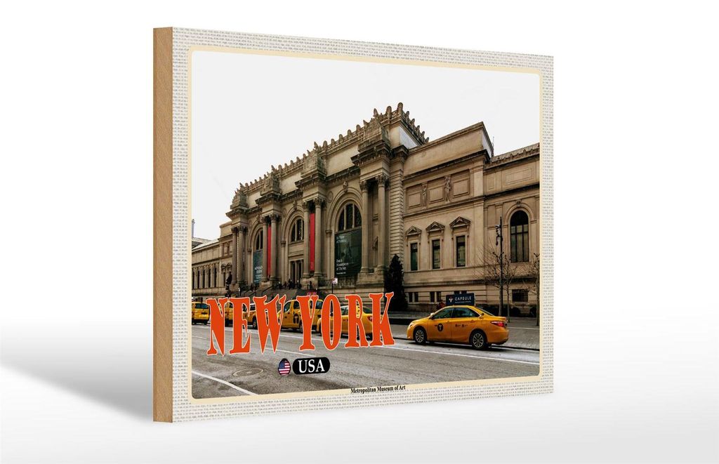 Holzschild Reise 30x20cm New York USA Metropolitan Museum of Art