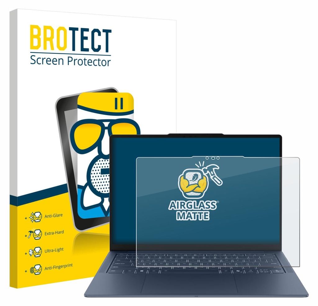 BROTECT Entspiegelungs Schutzglas für Lenovo Yoga Slim 7x Gen 11 14" Schutzfolie Panzer Folie Glas Display Schutz matt