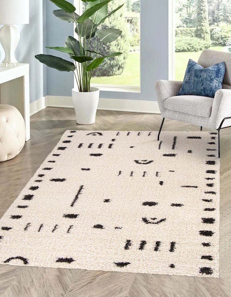 Rikmani Shaggy Teppich, Flauschiger Teppich 160 x 230 cm Weicher Teppich, Wohnzimmer, Schlafzimmer GET Beige