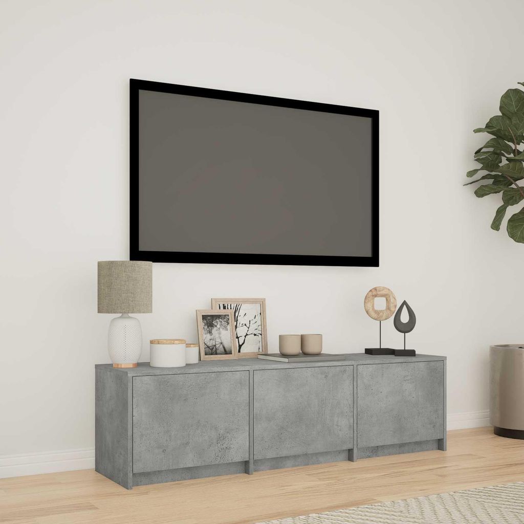 Fernsehschrank mit LED Betongrau 140 x 34 x 40 cm Holzwerkstoff - TV-Schränke DE613