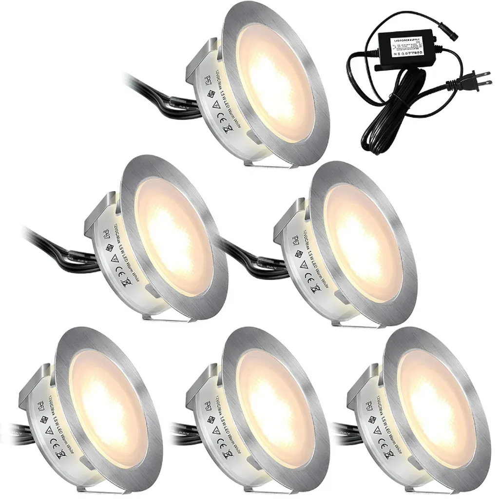 AIORBER IP67 Faretto LED 12V Mini Spot Incasso Acciaio Inox Bianco Caldo