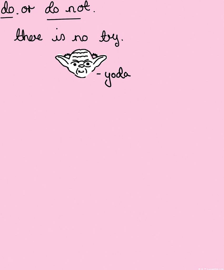 Wandbild - Star Wars Quote Yoda Cute - Größe 50 x 70 cm