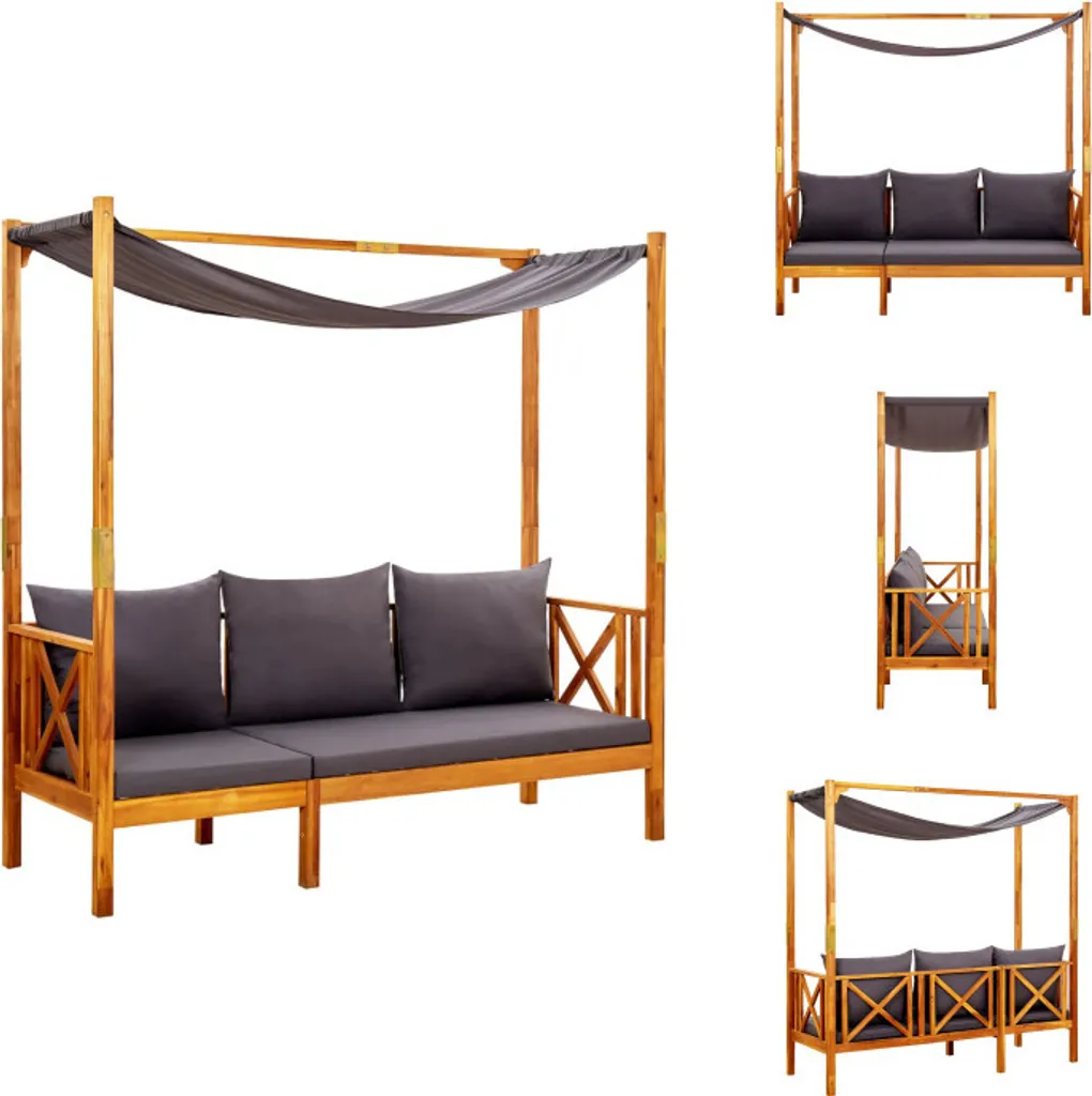 Banc de jardin avec toit pour créer un coin d'ombre en acacia massif