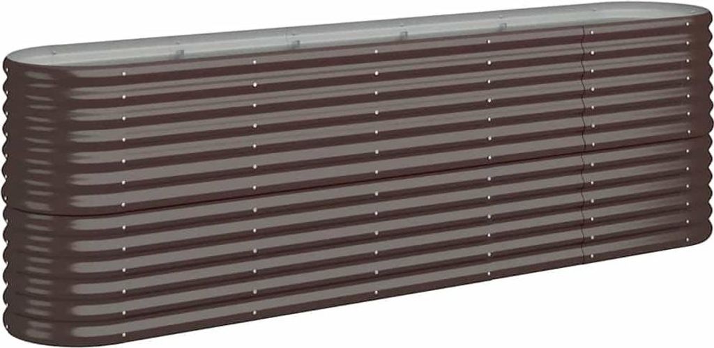 vidaXL Hochbeet Verzinkter Stahl 224x40x68 cm Braun