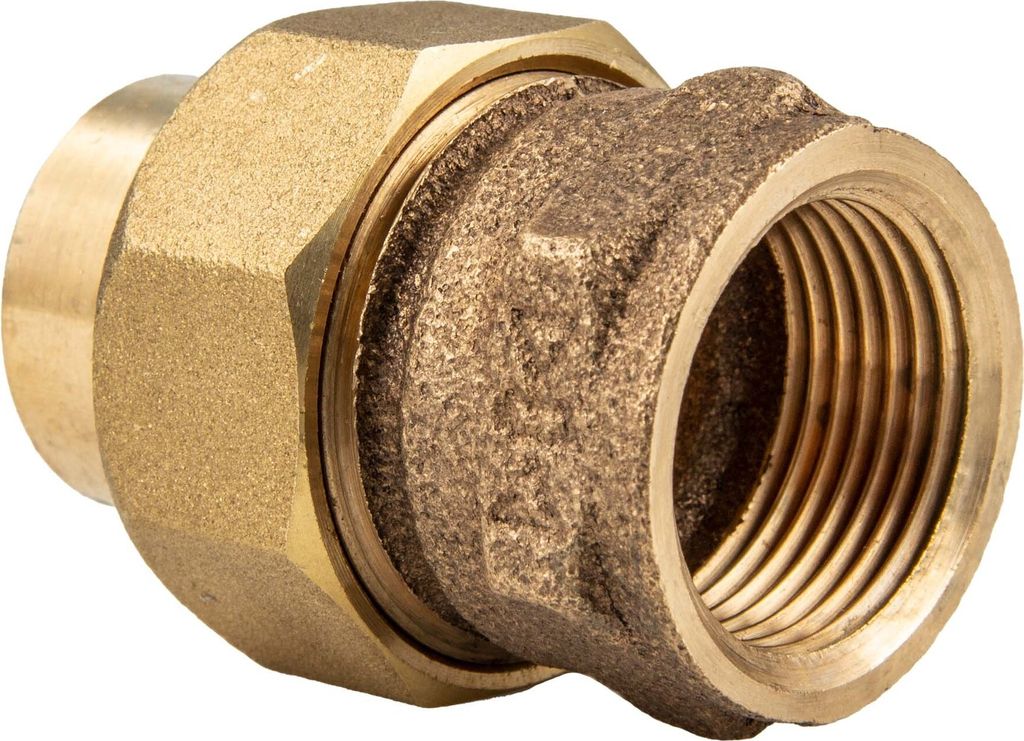 Rotguss-Lötfitting Verschraubung konischdichtend 22 mm x 1 Zoll IG - Typ 4340G, DVGW