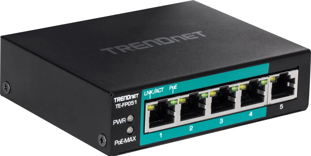 TRENDnet Switch 5-Port Fast Ethernet Long Range PoE+ (TPE-S50) - 30W