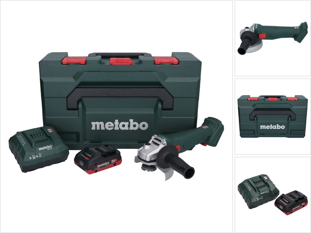 Metabo W 18 L 9-125 Akku Winkelschleifer 18 V 125 mm + 1x Akku 4,0 Ah + Ladegerät + metaBOX