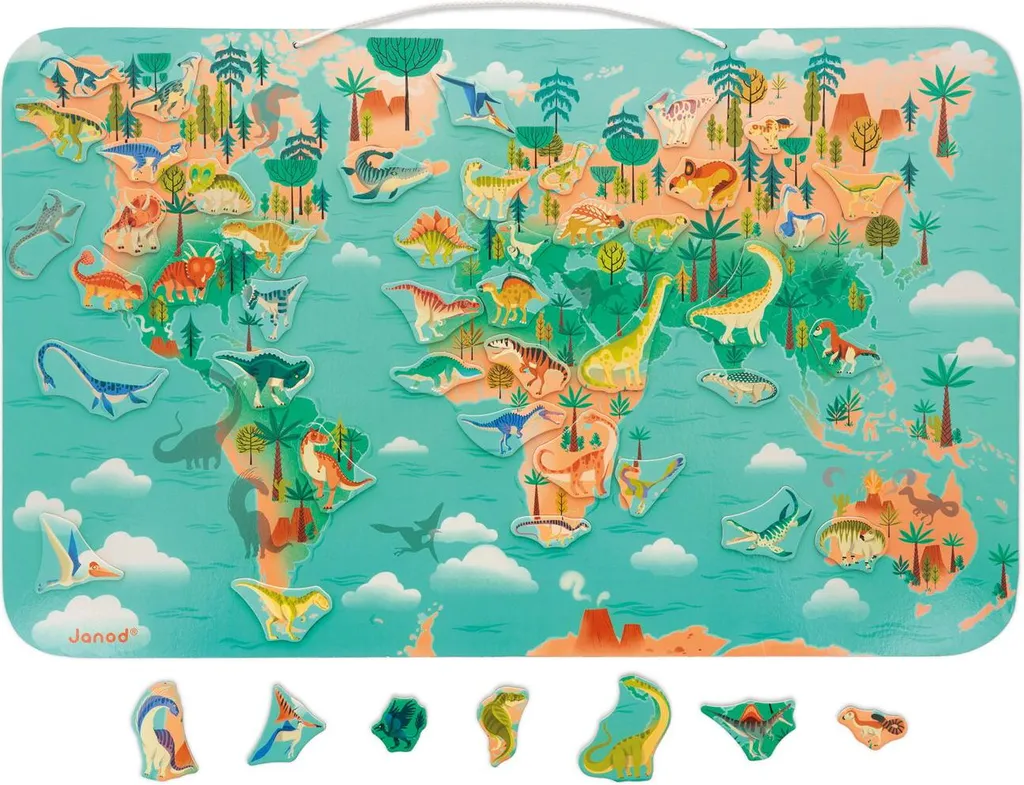 Recensione Janod Lavagna Dinosauri: Mappa Magnetica Mondo in Legno