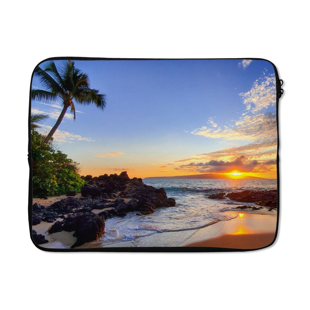 MuchoWow Laptop Hülle 17 Zoll Laptoptasche Strand - Meer - Sonnenuntergang - Hawaii - Zipper - Schutzabdeckung