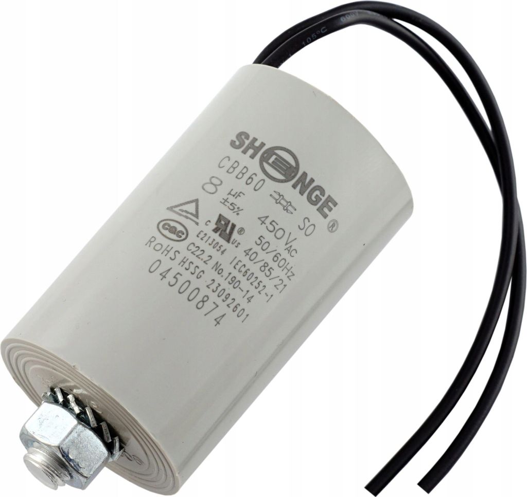 Anlaufkondensator für Motoren 8uF 450V CBB60 50/60Hz mit Produktbild 