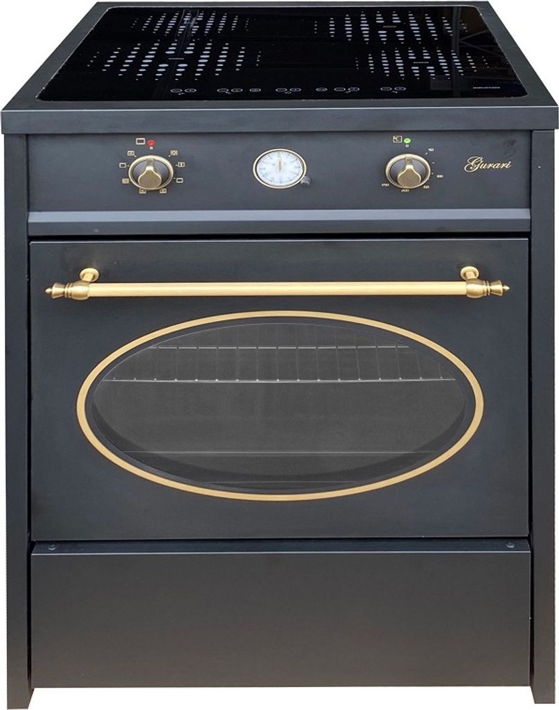GURARI Induktions-Standherd GCH E 612 BL r, Retro Induktions Standherd 60 cm/ Retro Range Coocker / 60 L /Schwarz
