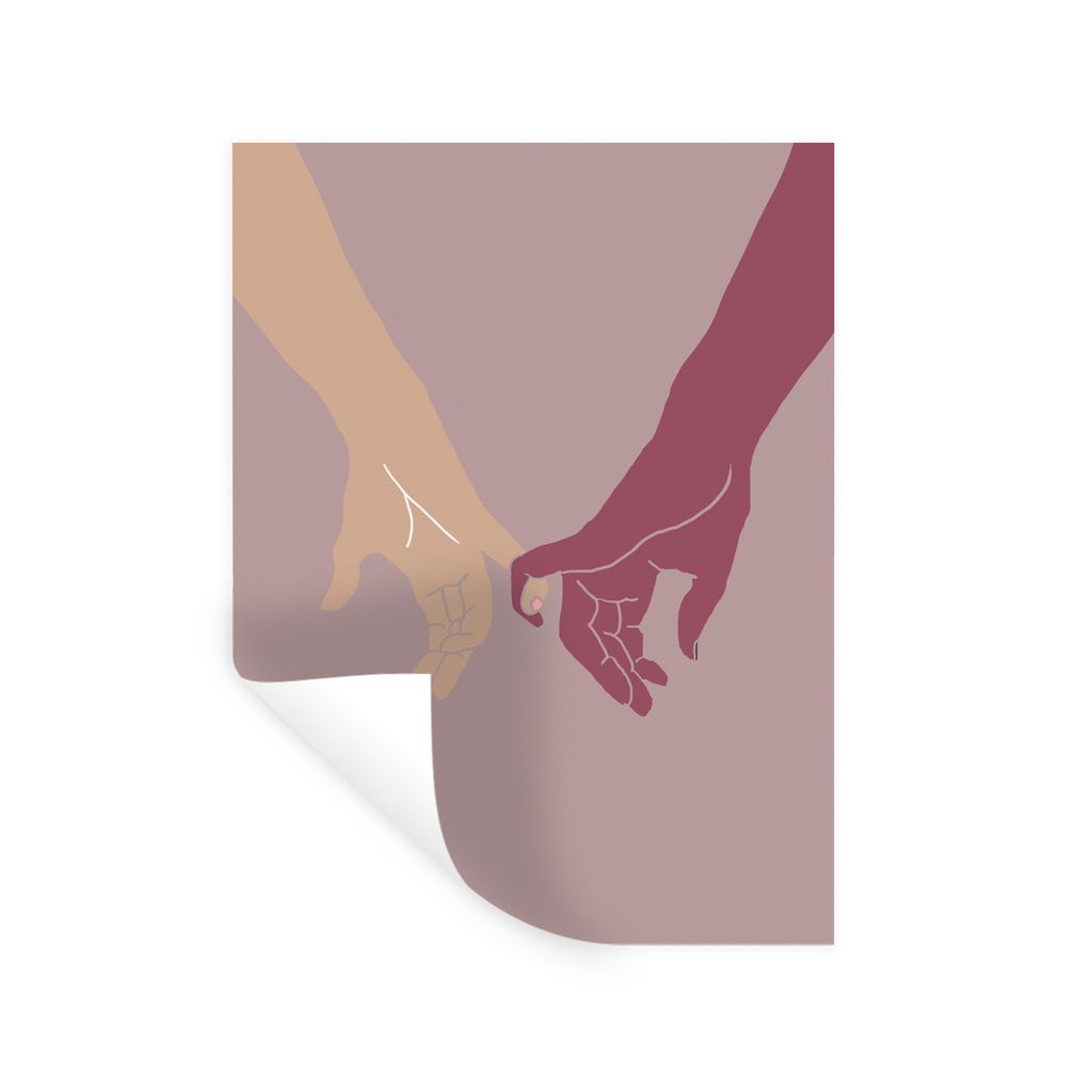 MuchoWow Wandtattoo Wandsticker Wandaufkleber Hände - Farben - Abstrakt - Kunst 60x80 cm Selbstklebend und Repositionierbar - Repositionierbar -...