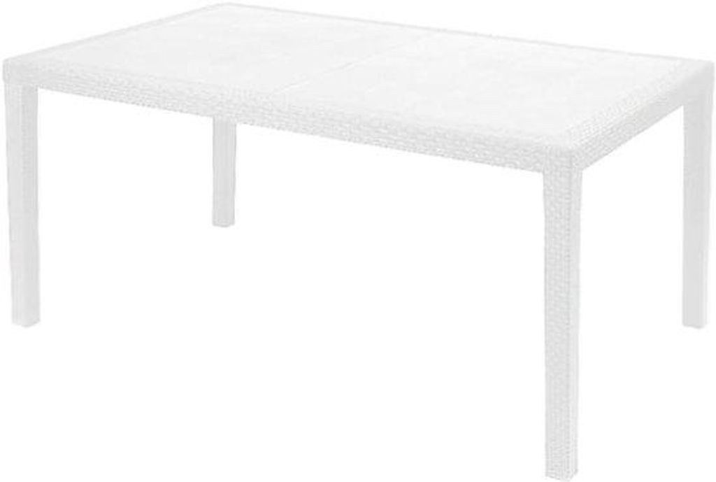 Plastik-Tisch - Gartenmöbel Außen - Modell Prince - 150x90 cm - Weiß