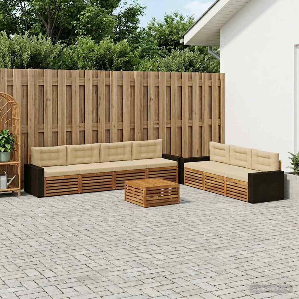 Möbel Outdoor-Sofagarnitur 8 pcs Natur und Beige 79 x 79 x 37 cmGartensofas - Gartensofas c1154