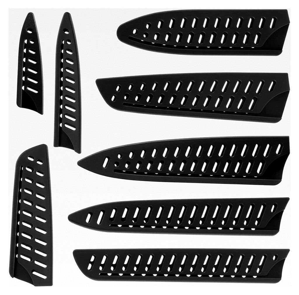 8 Stück Messerschutz, universelle Messerschutzhülle aus Kunststoff, atmungsaktive Messerscheide für Küchen- und Obstmesser (8 Größen)