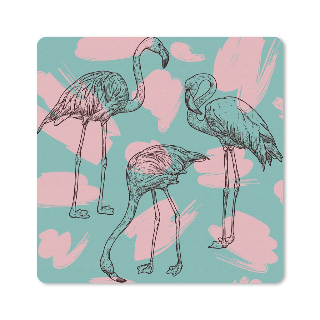 MuchoWow® Mauspad Mousepad Eine Illustration von Flamingos Produktbild 