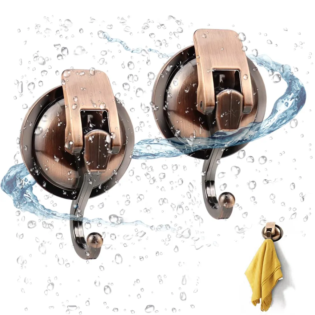 Crochet ventouse réutilisable lot de 2 pour salle de bains et cuisine