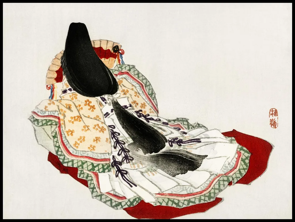 Grande Déco Murale Salon 100x75 cm, Estampe Japonaise Dame Kimono
