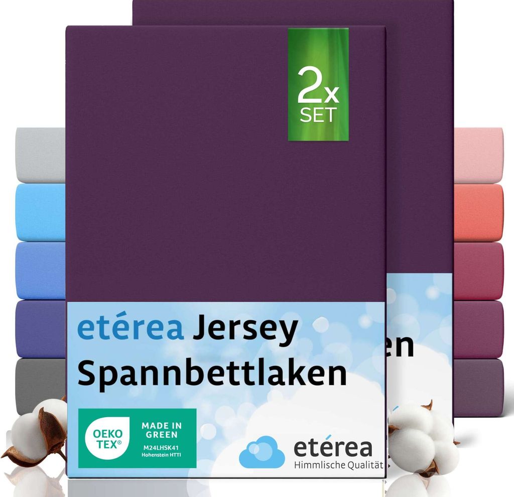 etérea Jersey Spannbettlaken Baumwolle Schwarz 60x120 - 70x140 cm