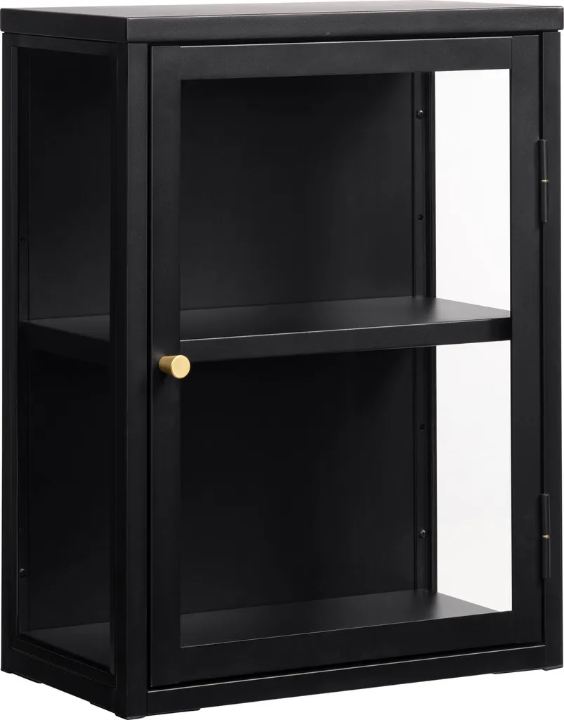 Vitrine Calella noire 45x60x25 cm - Petit meuble de rangement mural