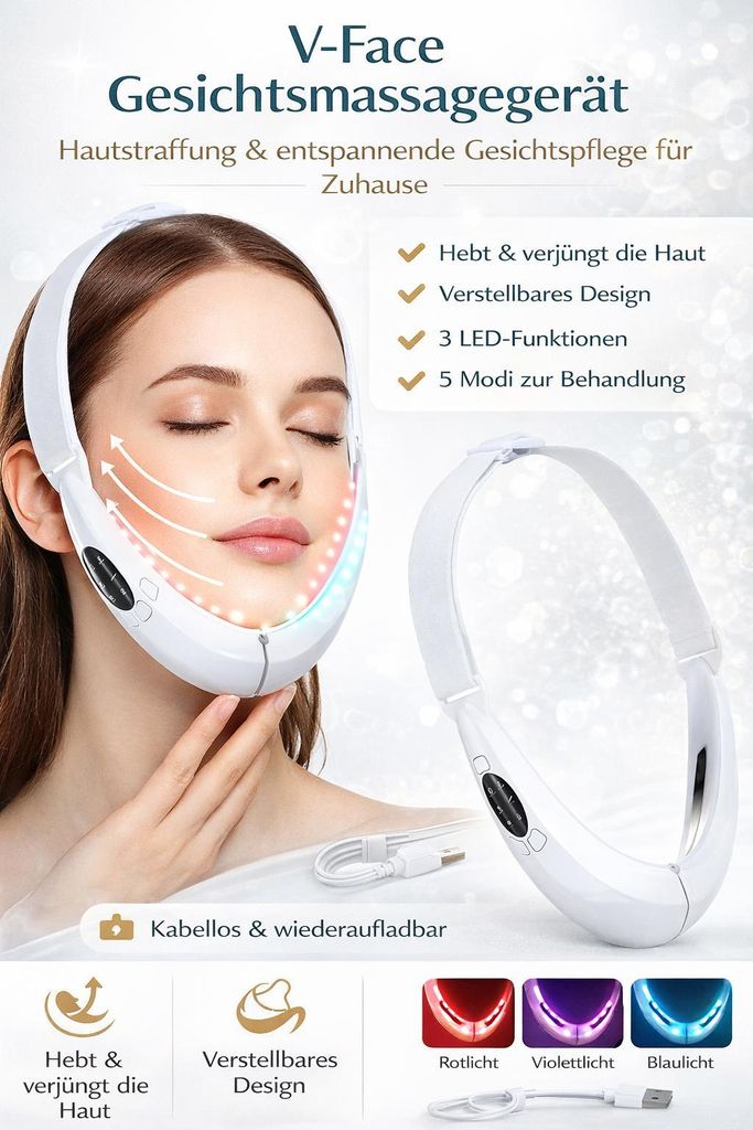 V-Face Gesichtsmassagegerät – Hautstraffung & entspannende Gesichtspflege für Zuhause