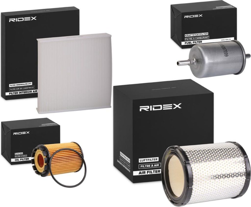 RIDEX Filterset Inspektionspaket Filtersatz passend für PEUGEOT PARTNER Combispace (5F) PARTNER Kasten (5) für CITROËN XSARA (N1)
