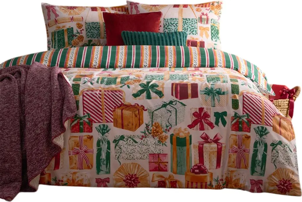Housse de Couette Furn All Wrapped Up RV3596 King Emeraude et Rouge