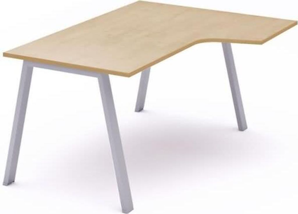 Schreibtisch Blanca L-Form rechts BxTxH 180x120x73cm Gestell grau Platte Melamin buche