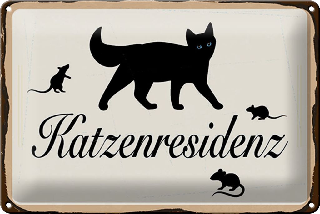 Blechschild Spruch 20x30 cm Katzenresidenz Schild