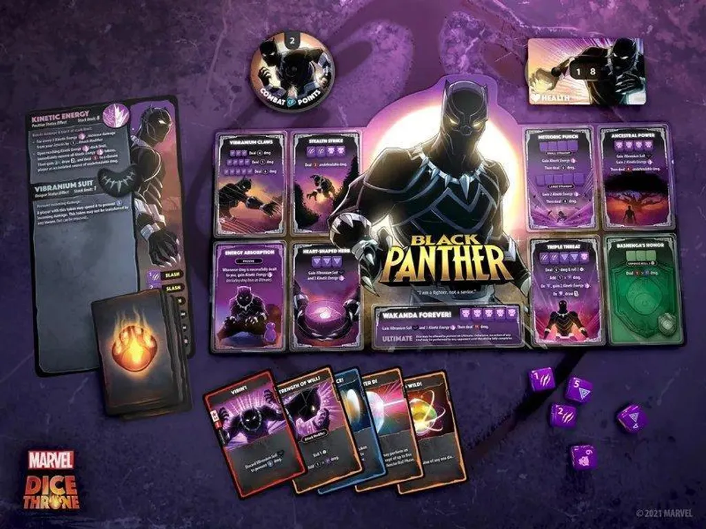 Marvel Dice Throne Duel avec Dés de Combat Captain Marvel Black Panther - 2