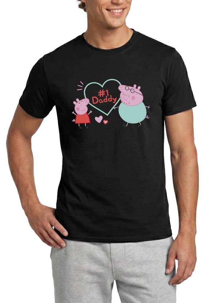 Spreadshirt Peppa Pig Design No. 1 Daddy: Peppa & Papa Wutz Männer T-Shirt, XXL, Schwarz