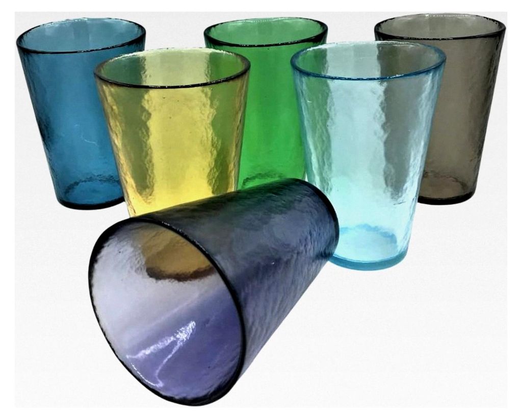 Set aus 6 Gläsern in gemischten Farben der Murano Collection Yalos Happy Drink Happy Fruit Wasser Ø 92 mm x 105 mm Murano Glas Italy