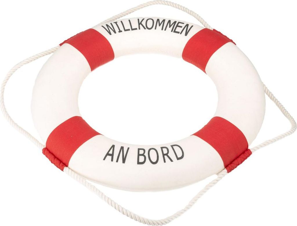 Rettungsring 'Willkommen an Bord', in Rot und Blau und in vielen Größen Wählbar | Rettungsring zur Dekoration | maritime Deko zum Aufhängen | W...