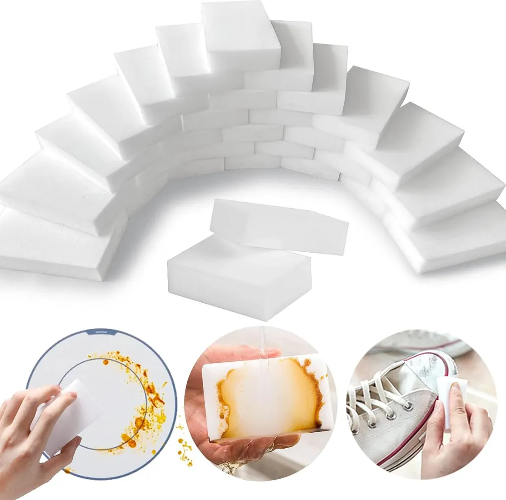 Éponge Gomme pour Nettoyer Chaussures Murs et Cuisine Pack de 50