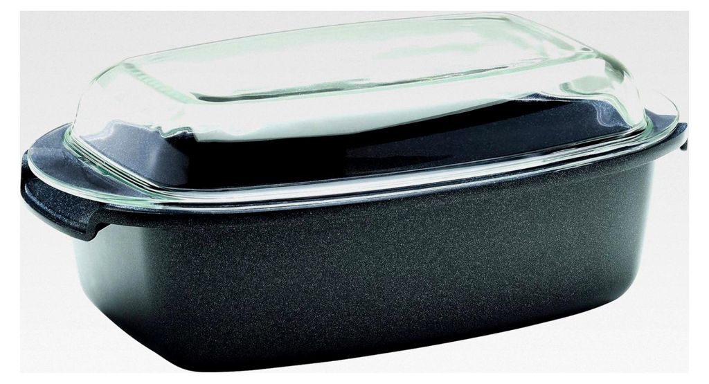 Enduro Multiusbräter mit Glasdeckel 33 x 21 cm, 5,2 Liter aus Aluminium-Druckguss