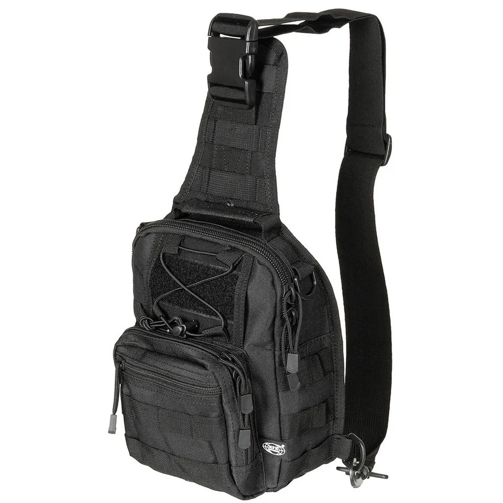 Sac à bandoulière système Molle noir sacoche utilitaire polyvalente