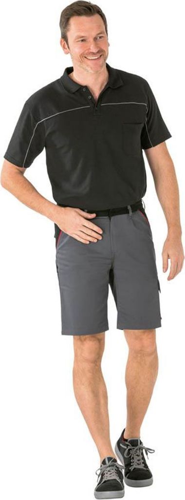 Planam Highline Shorts schiefer/schwarz/rot L Produktbild 